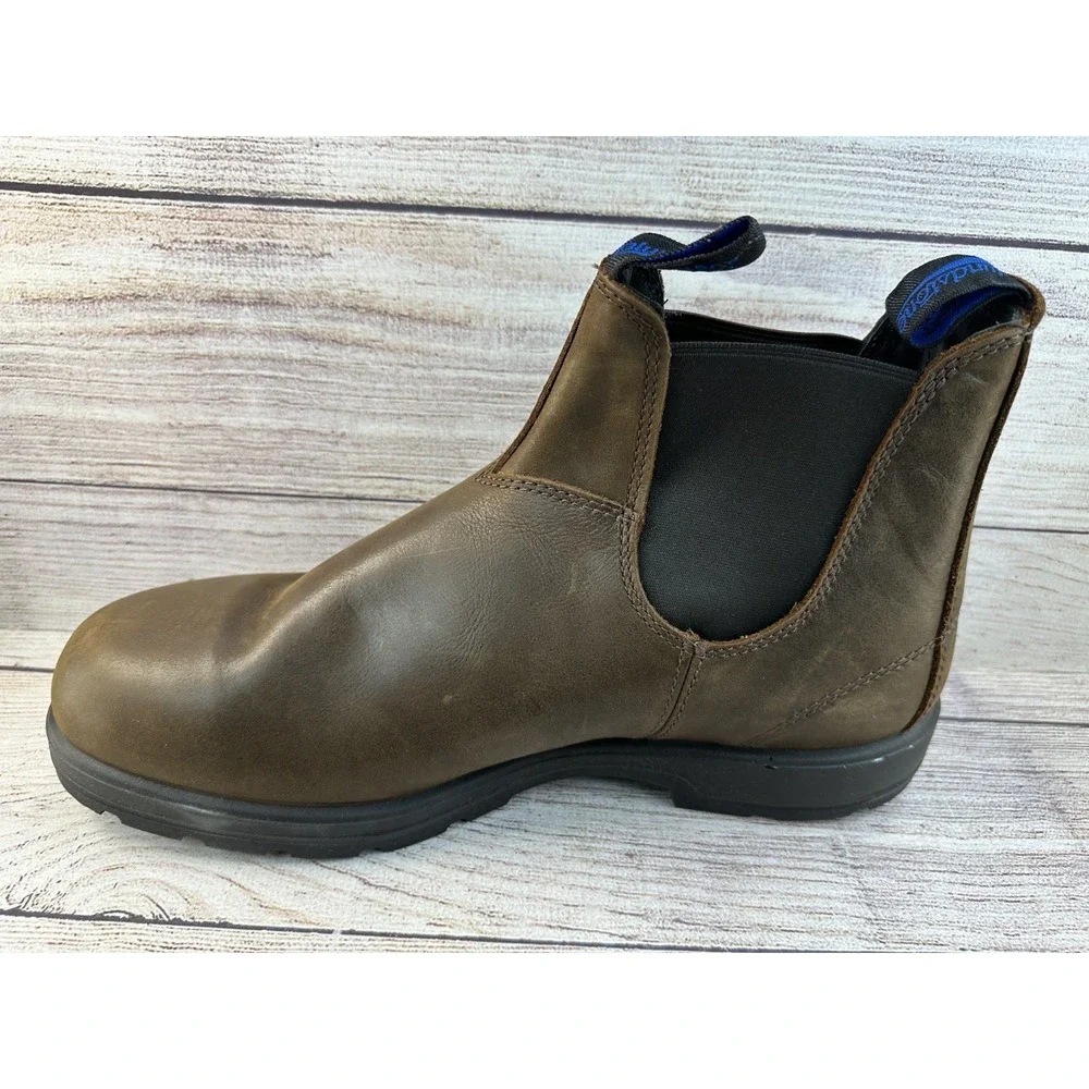 Blundstone Men's Antique Brown Leather Chelsea Boots Size US 13 AU 12